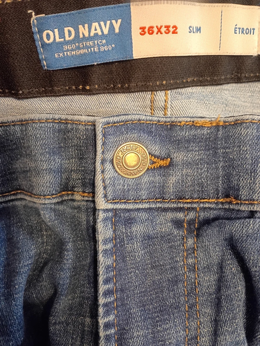 Old Navy Men's Slim Stretch Jeans in Washed Blue 36x32 5 Pocket